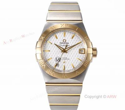 (VS Factory) Best Copy Omega Constellation 38MM Two Tone Mens White Face